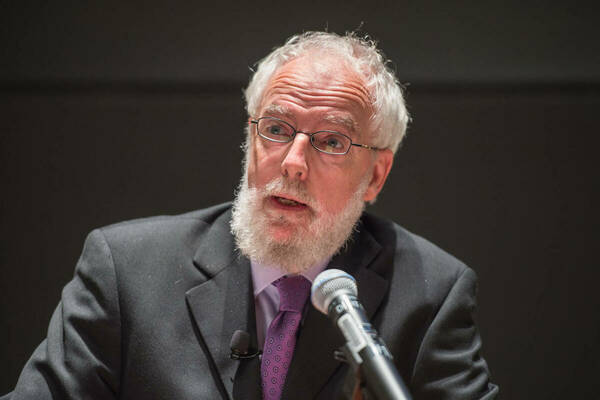 Theologian Cyril O'Regan speaking at a Notre Dame forum event (Photo by Matt Cashore/University of Notre Dame)